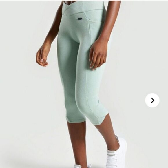 Gymshark Pants - Gymshark mint‎ green cropped ribbed leggings